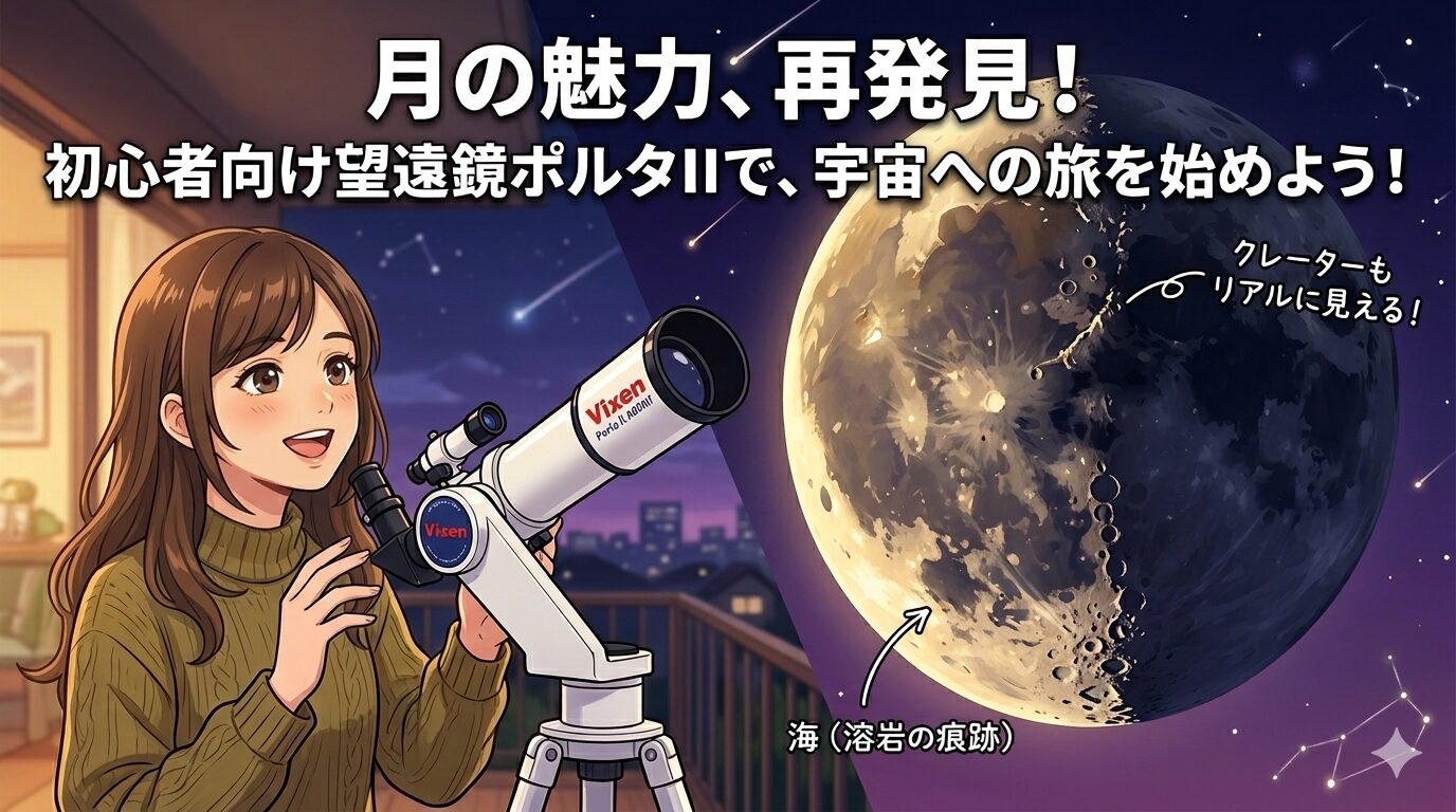 宇宙の旅、まずは月から！望遠鏡で見る感動の月面クレーター